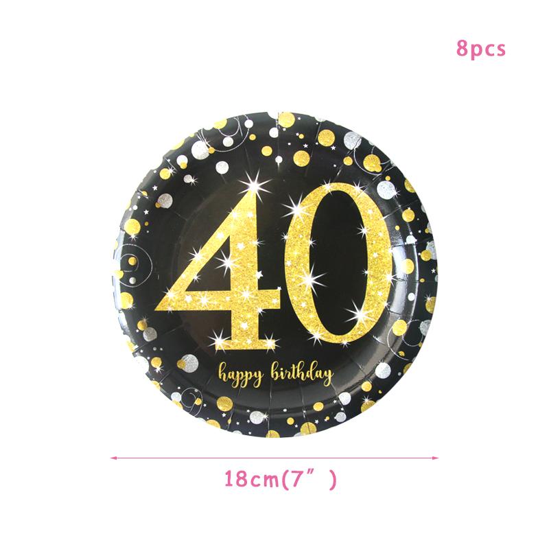 30th 40th 50th 60th Birthday Decorations Number Balloons Birthday Hanging Banner Flags for Adult 30th Anniversary Supplies