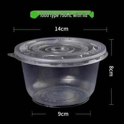 YunDuo Disposable Plastic Round Bowls with Lids