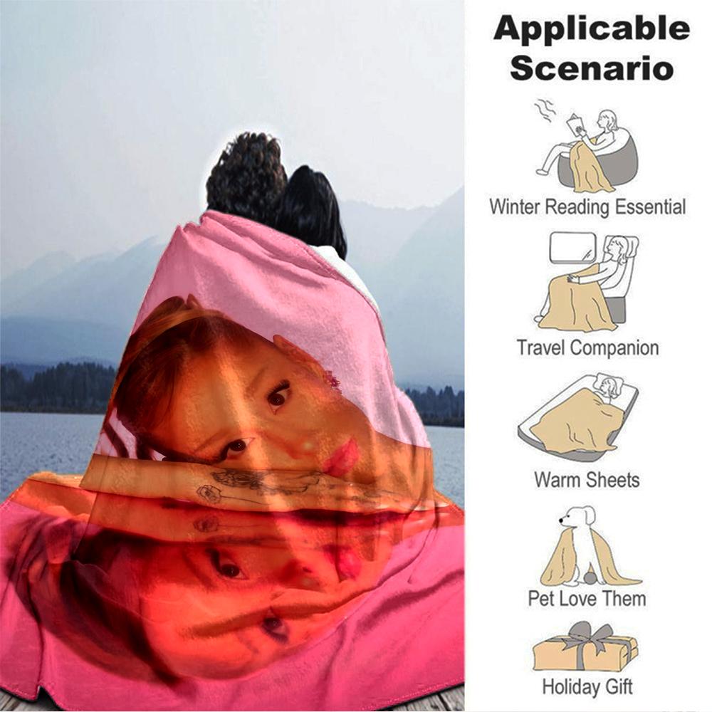 Pink Reflection Portrait Blanket Soft Throw Blanket For Home Bedroom Bed Sofa Travel Office Solid Christmas Blanket
