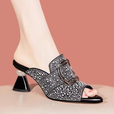 Women Fashion High Quality Crystal Shining Pearl High Heel Shoes Lady Sexy Party Club Pumps Sapatos Femininas Ab593