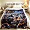 Dog Theme Custom Blanket Personalized Name & Text Customized Soft Warm Throw Blanket Home Decor
