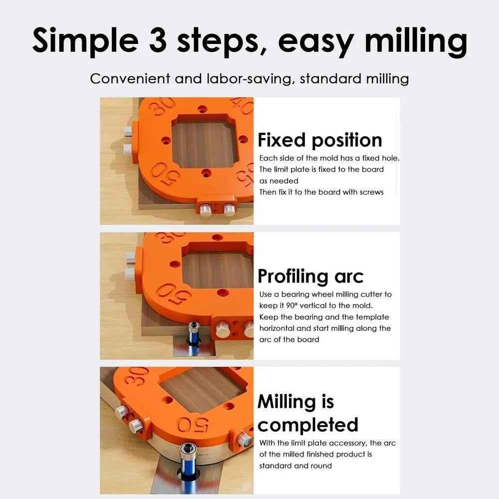 4 in 1 Rounded Corner Template Arc Shaped Arc Cutting Templates Crafting Construction