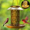 Charming Outdoor Solar Metal Hummingbird Feeder And Decorative Garden Light For Bird Feeding And Watering