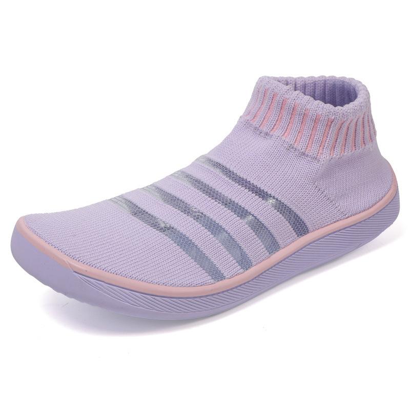 Casual socks, shoes, classmates, breathable elastic one-pedal, lazy running shoes, flying woven sports net shoes