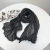Spring And Summer Thin Cotton And Linen Scarf Slender Narrow Shawl Natural Texture Pleated Silk Scarf Versatile Retro Multi-Color
