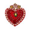 Red Heart Bead Embroidery Patch for DIY Clothing