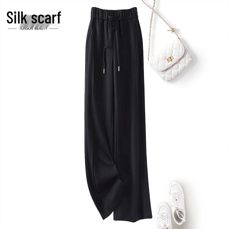 

Sibaishe 2025 Autumn Women s Wide-Leg Drawstring Casual Pants M