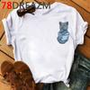 Lustige Katze 3D-Druck Damen T-Shirt Sommer Top Kawaii Kätzchen T-Shirt Unisex Koreanischer Stil Kleidung Niedliche Hip Hop Oberteile Weiblich
