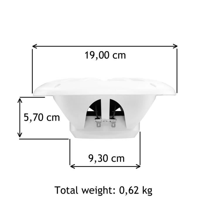 2 Haut-parleurs BOSS AUDIO SYSTEMS MR6W 6,5" 16,50 Cm 90 Watt Rms 180 Watt Max Étanche, Par Paire + 5 Sticker Cadeau