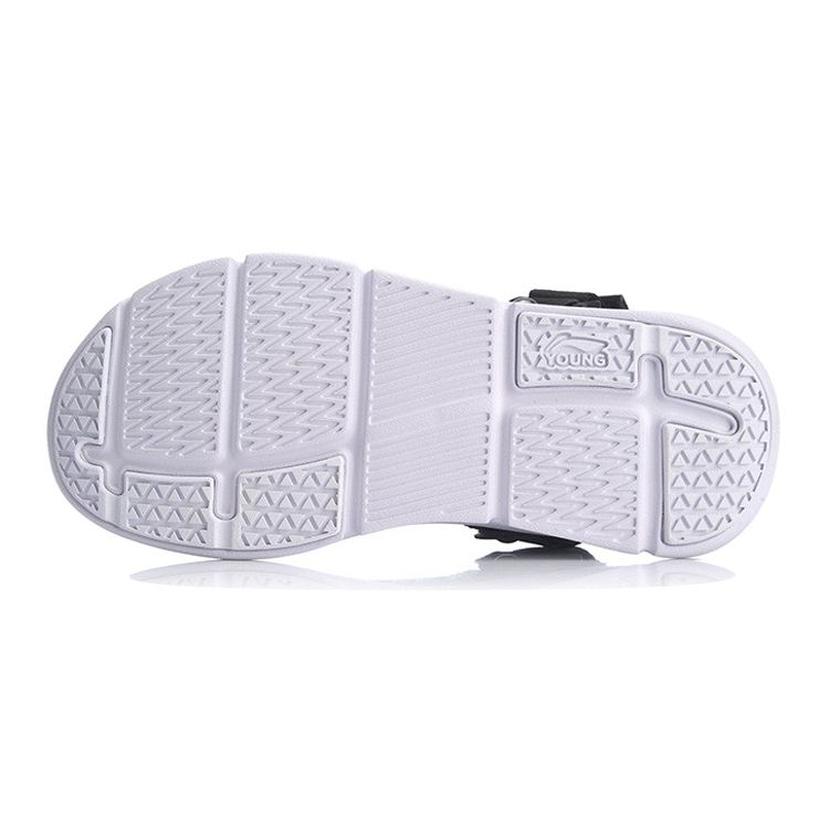 Li Ning Comfortable Lightweight Two-Way Strap Flat Sports Sandals Kids Sandals Black YKUQ016-1