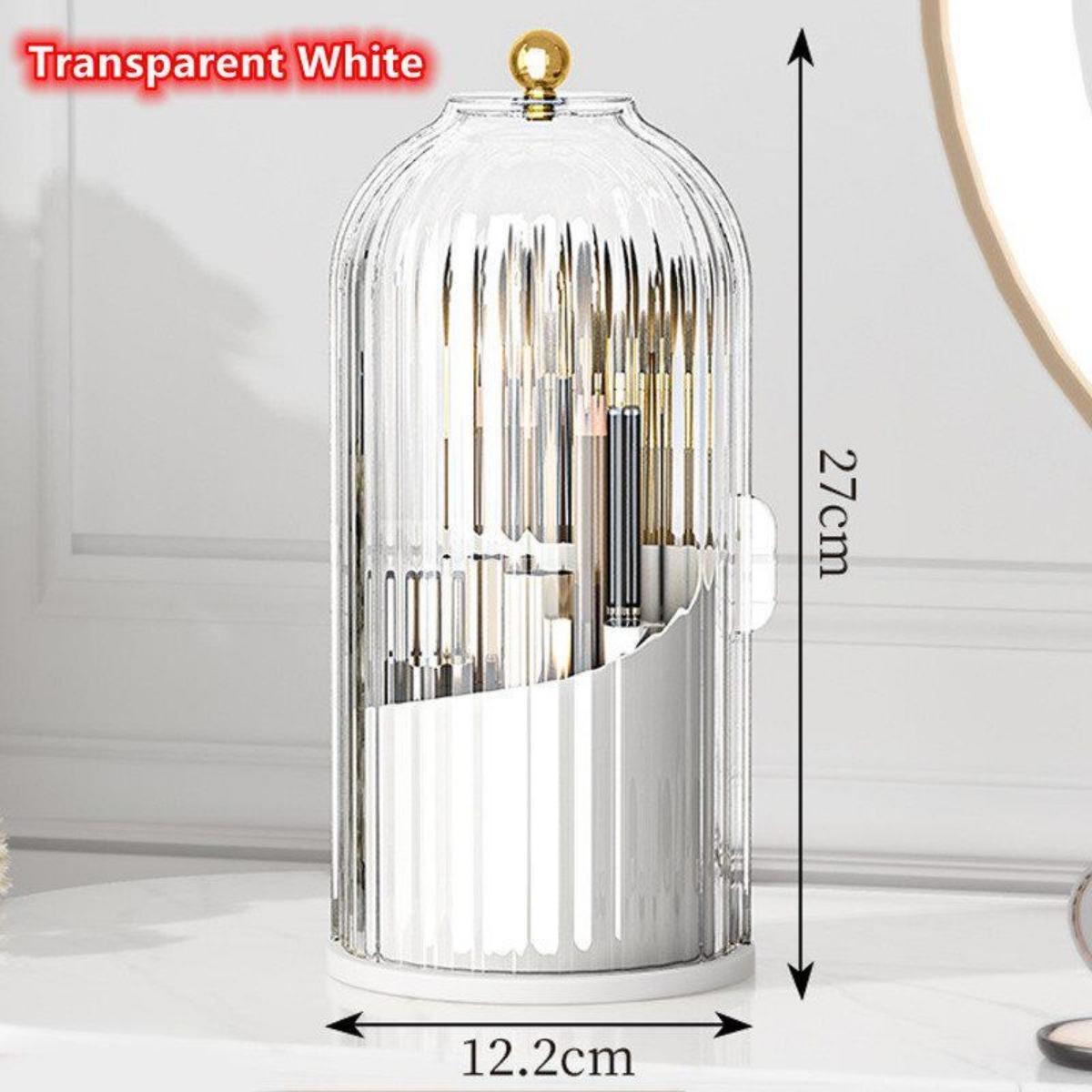 

Вращающийся на 360° держатель для кистей для макияжа, коробка для хранения помады и карандашей для бровей белый