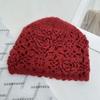 Retro style hand-crocheted crochet double-layer hat women's autumn and winter fashion foreign style warm wool hat knitted hat
