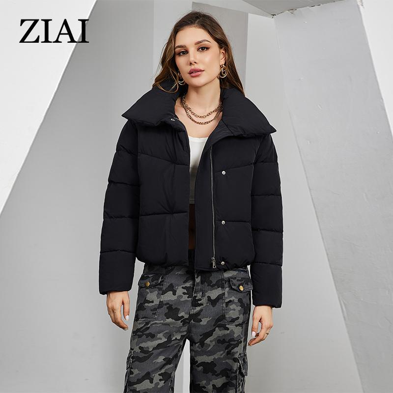 ziai 2024 NEW Women's Winter Coats Casual Parka Women Zipper Button Quilted Coat Female Clothing ZRW-312
