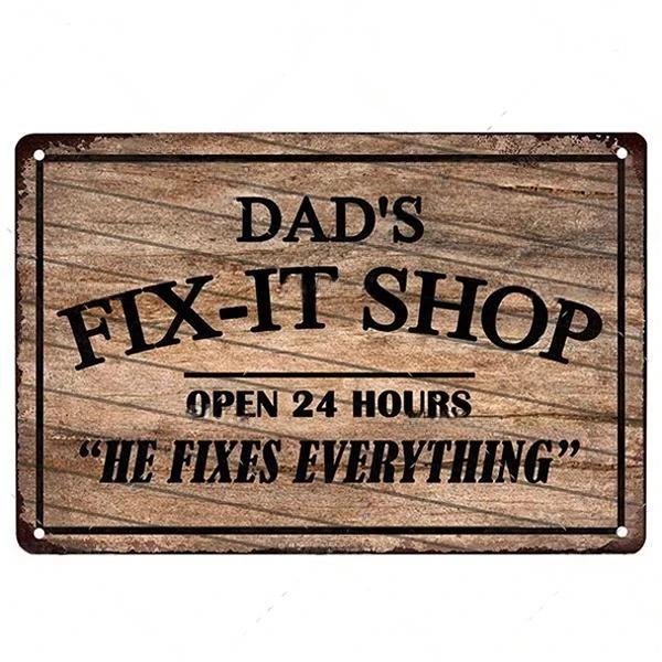 Vintage Dad's Garage Metal Tin Sign Decor Room Decoration Metal Plaque Garage Club Man Cave Bar Sign Poster Home Wall Decor