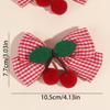 2Pcs Cherry Bow Hair Clips Strawberry Plaid Hairpin Sweet Fashion Barrette For Girls Children's Headdress Korean Kid Accessories