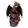 Abstract Dragon Ornament Flying Skull Resin Statue, On Human Figurine, Bookshelf Display Figurine Halloween Sculpture, Gothic Garden Decor for