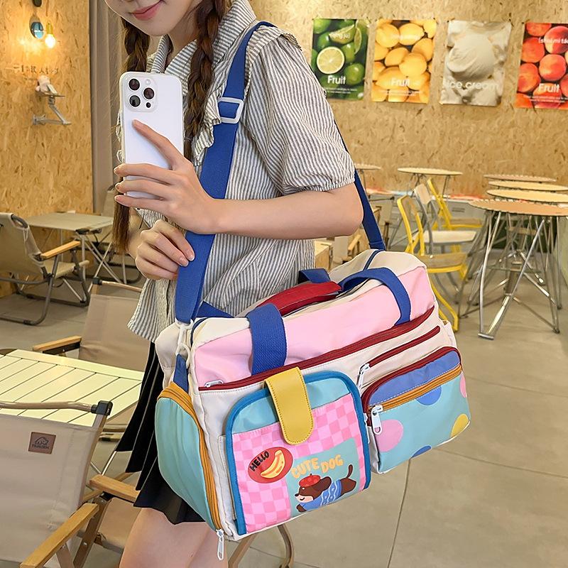 Highly Attractive Women's Swimming Gym Bag, Large Capacity Travel Carry-on Bag, Cartoon Dopamine Handheld Luggage Storage Bag