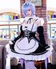 Cosplay Deluxe Edition Maid Anime Stage Chinese School Starting Life in Another World Maid Size [Nou-satsu] ReZero Rem/Ram Outfit, Costume,