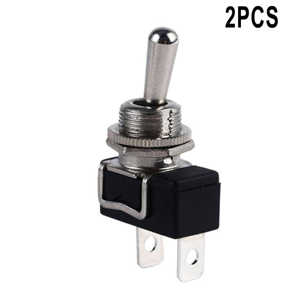 2 Piece 12V 10A Rocker For Toggle Switch with Removable Rubber Cover for Marine Panels Spade Terminals 12.5mm Mounting Size