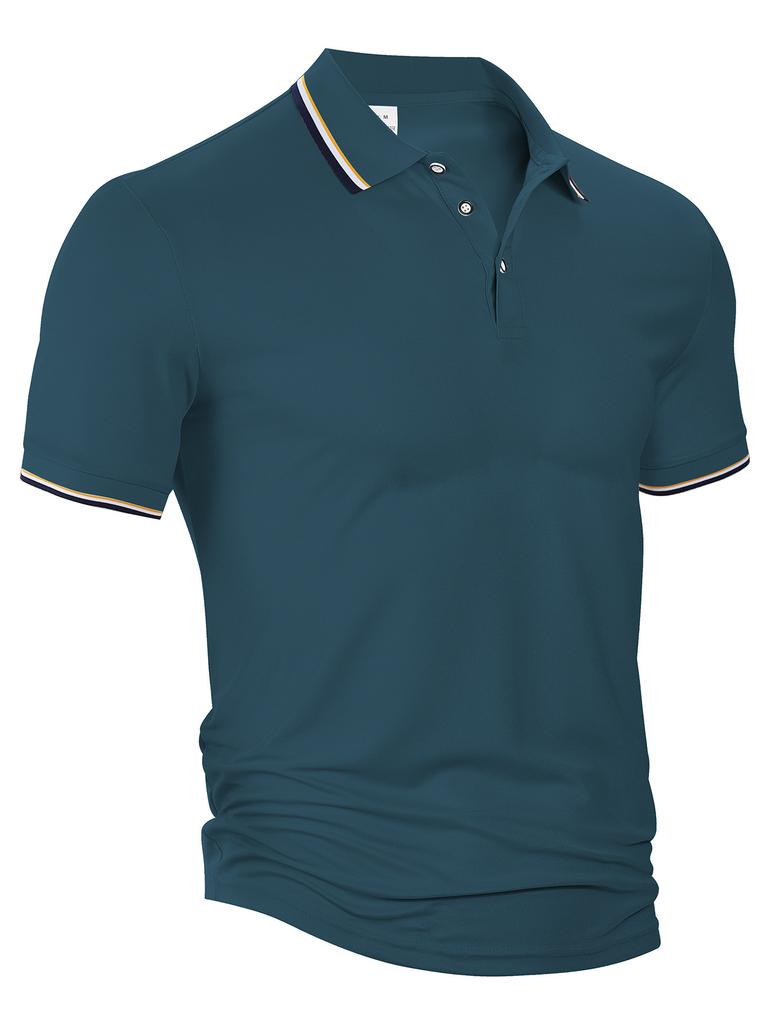 European and American short-sleeved men's polo shirt TEMU summer loose casual breathable lapel print advertising shirt T-shirt
