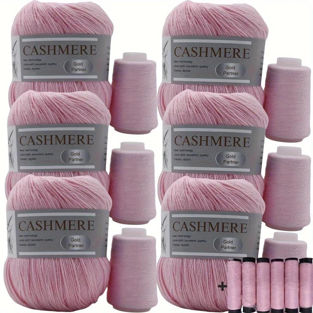 6 Pcs Cashmere Blend Yarn Worsted Weight Bundle for Coats Machine Washable Ultra Soft Knitting Crochet Yarn DIY Crafts