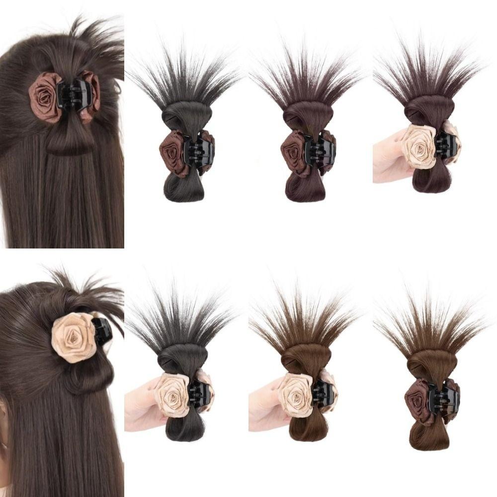 

Корейский стиль Коготь клип Волан Голова мешок для волос Роза цветок волос пучок модный шар Голова парик для женщин