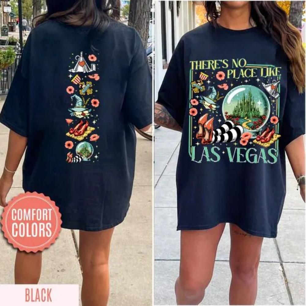 Magical Wizard Embroidered Pattern T-Shirt Meeting of The Wizard and The Yellow Brick Road Classic Literature T-Shirt S