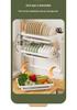 No-Punch Wall-Mounted Dish Drying Rack with Plate and Chopsticks Holder