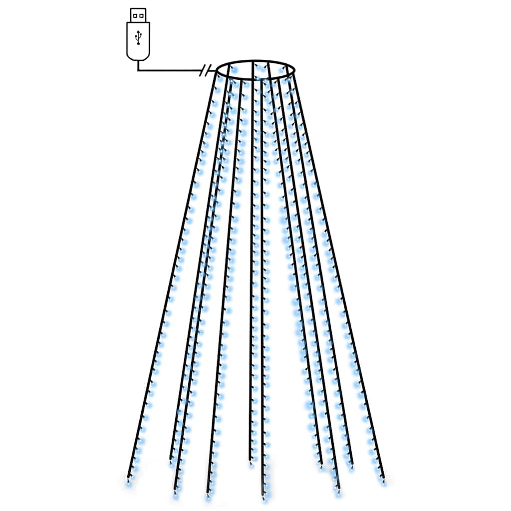 Christmas Tree Lighting 500 LEDs Blue 500 Cm