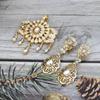 New Brooch Earring Set Bride Wedding Jewelry Set Red Green Crystal Pins Jewelry Earring