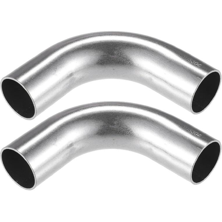

2 Pcs Bend Elbow Pipe Tube, 1.25 OD 4 Leg 90 Degree DIY Exhaust Pipe Intercooler Air Intake Tube Universal for Car Truck Automotive Durable 304