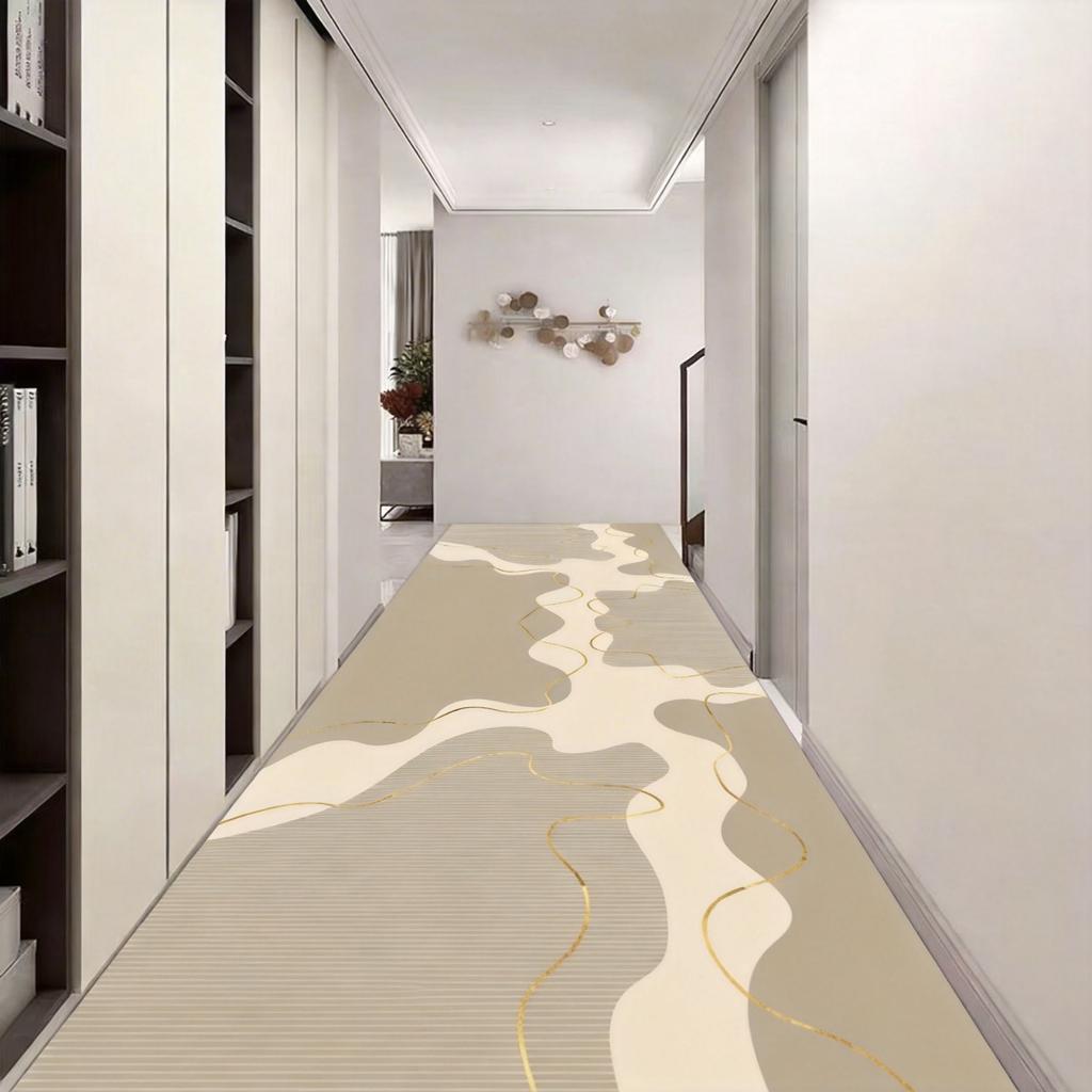 Modern Simple Long Corridor Carpet Runner Geometric Easy Clean Decoration Aisle Rug Non-slip Washable Stair Hallway Floor Mat