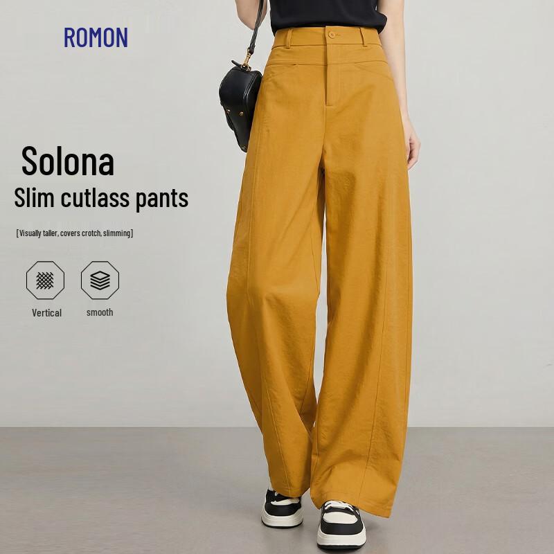 Luomeng Women s High-Waist Blade Leg Casual Pants L