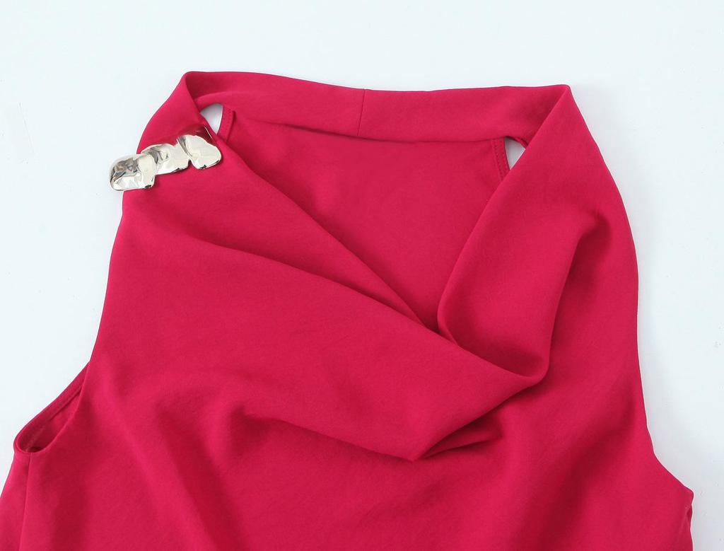 Spring 2025 Women's European & American Gold-Embellished Fashion Top