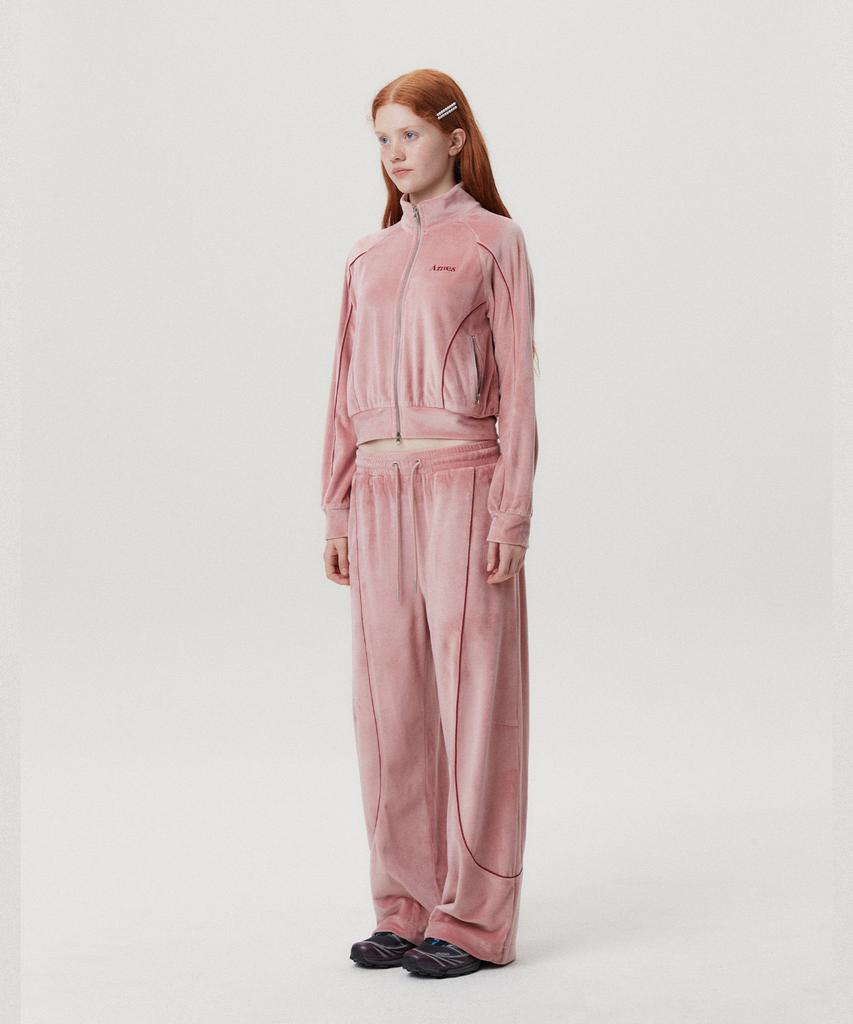 AMES-WORLDWIDE Velour Track Pants Pink