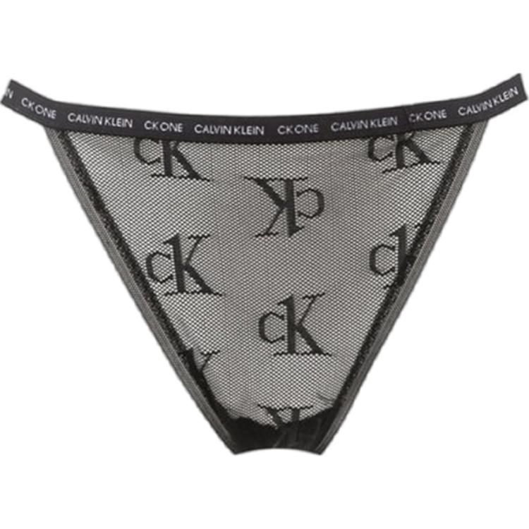 Calvin Klein Letter Jacquard Comfortable Mesh Semi-Transparent Triangle Underwear Women Underwear Black 000QF6793E-UB1