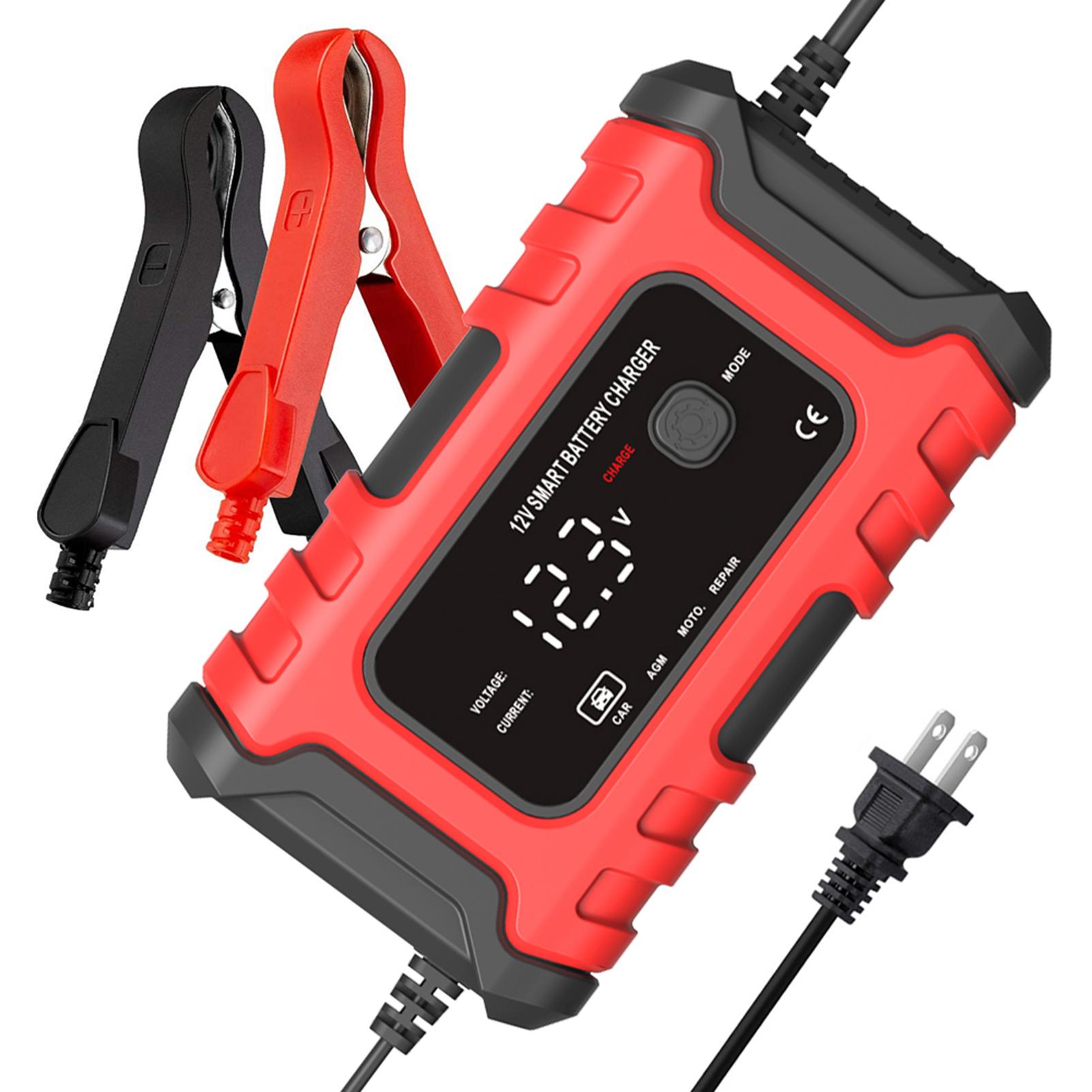 Зарядные устройства для мотоциклов, 12V6A, полностью автоматические интеллектуальные зарядные устройства, портативный ручеек US красный