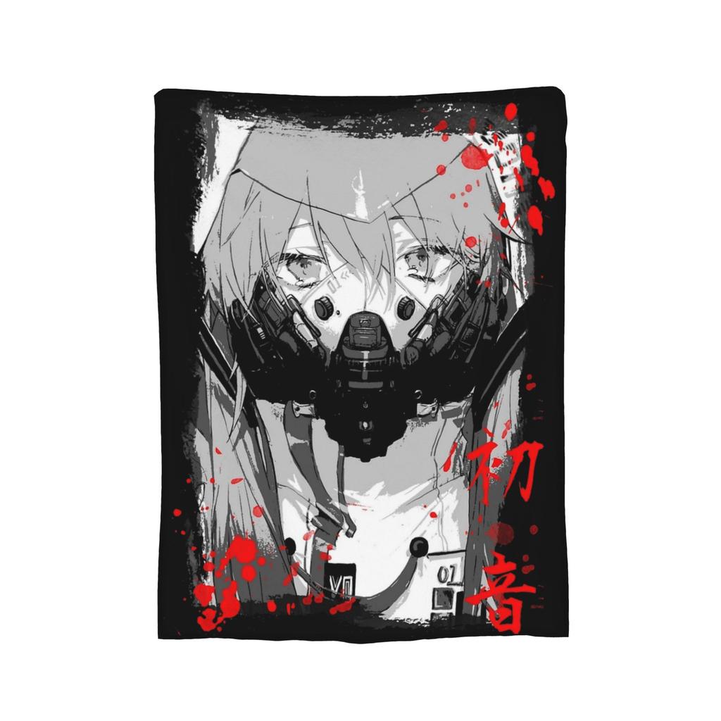 Vocaloid Hatsunes Mikus 08 Blankets Velvet Decoration Breathable Lightweight Thin Throw Blankets for Sofa Travel Bedding Throws
