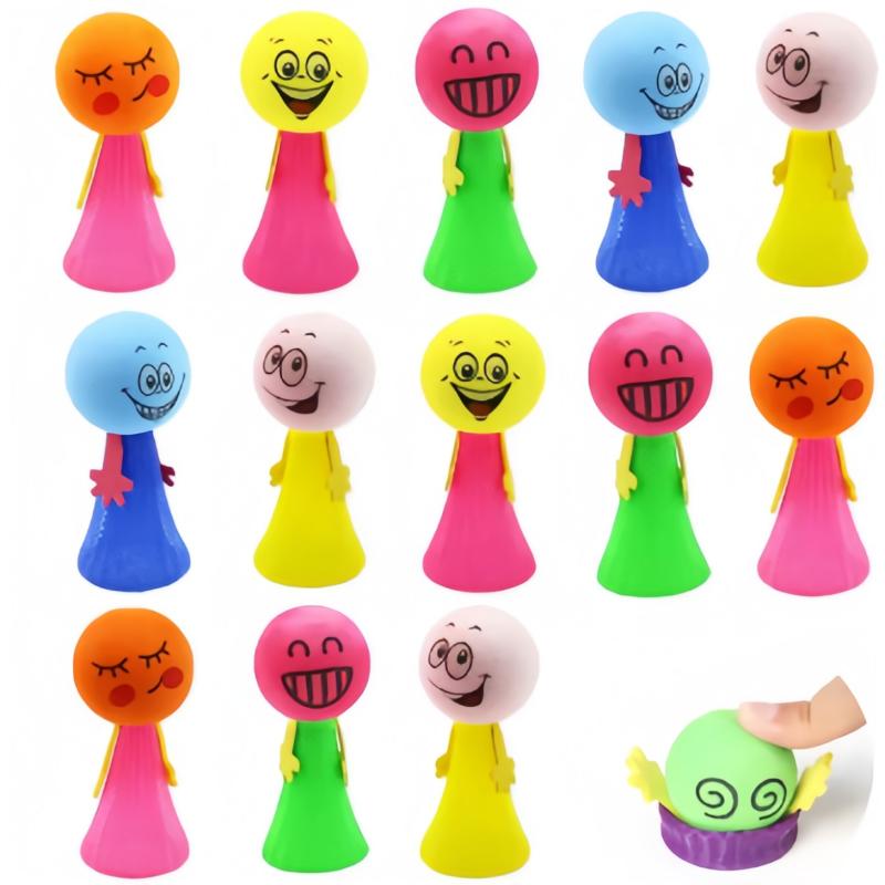 12pcs Cute Jumping Doll Spring Toy for Kids Birthday Party Favors Treat Boy Girl Guest Gifts School Prize Goodie Bag Fillers