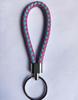 Woven Leather Cord Metal Keychain Pendant
