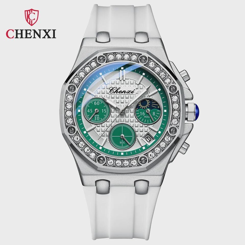 Women Luxury Watch Ladies Watches Vintage Quartz Wristwatch Waterproof Silicone Strap Multi-Functional Wristwatch