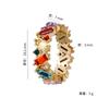 Charm Fashion Colorful Rainbow Crystal Geometric Mixed Shape Gemstone Eternity Rings for Women Party Daily Wear Jewelry Gifts