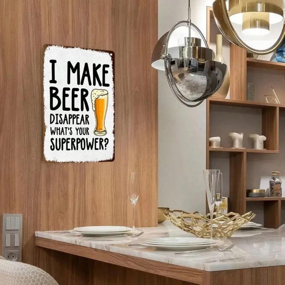 Vintage Beer Disappear Retro Metal Sign 8x12 Inch Pub Bar Wall Decor