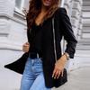 Women Autumn Blazer Solid Color Pockets OL Style Cardigan Formal Long Sleeves Lady Suit Coat Female Clothes