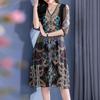 Silk Dress with Exotic Print