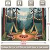 2D Nursery Room Background Cloth Cartoon Campfire Tent Banner for Decor