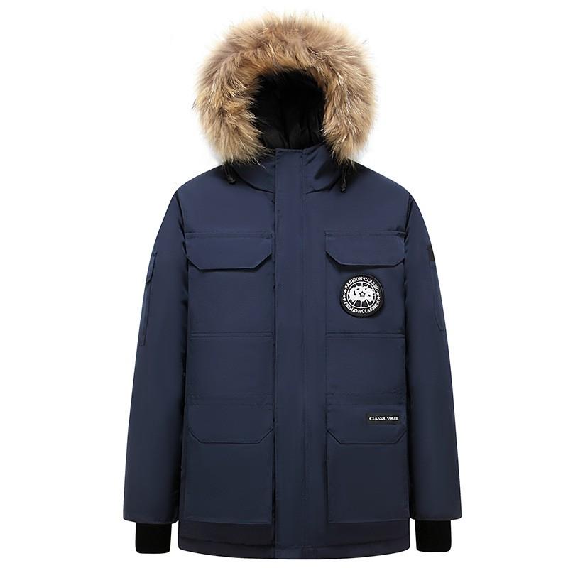 Mens Winter Parka Coat Unisex Mid-Length Down Jacket With Hood Windproof Thick Warm Outerwear Cold Weather