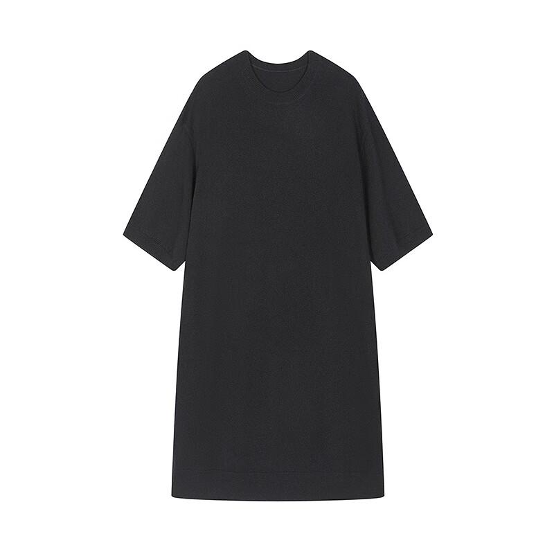 JNBY 2025 Autumn H-Line Round Neck Mid-Sleeve Dress