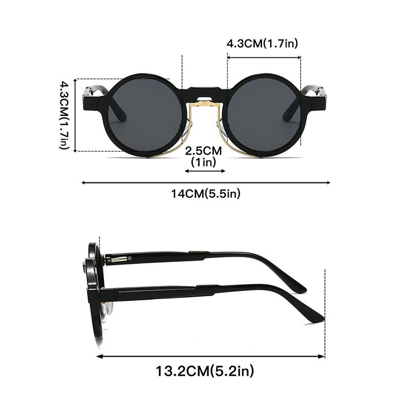 Vintage Round Sunglasses Men Classic Hip-hop Outdoor Shades Women New Retro Trendy Punk Brand Design Casual Sun Glasses