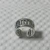 Hong Kong Style Personalized Distressed Braided Wide Chain Open Ring